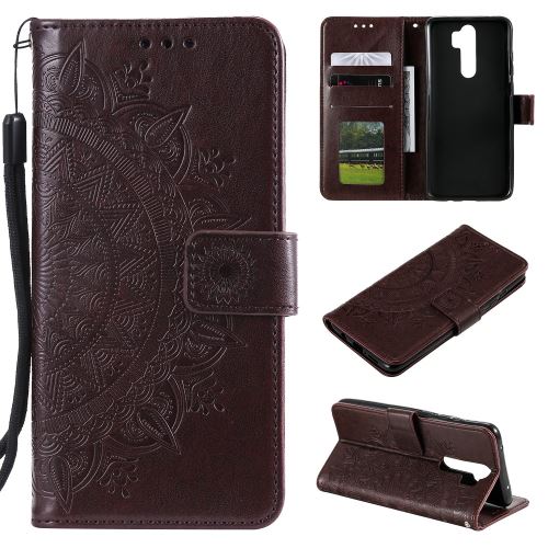 Etui en PU fleur marron pour votre OnePlus 8 Pro