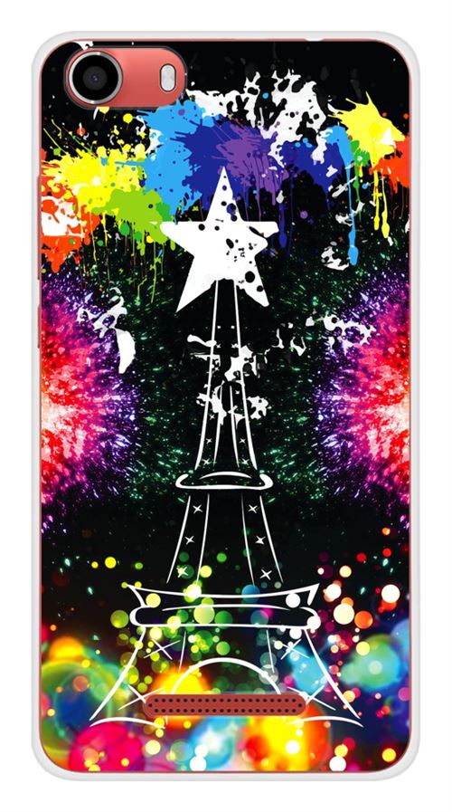 Coque en silicone imprimée compatible Wiko Lenny 2 Tour Eiffel