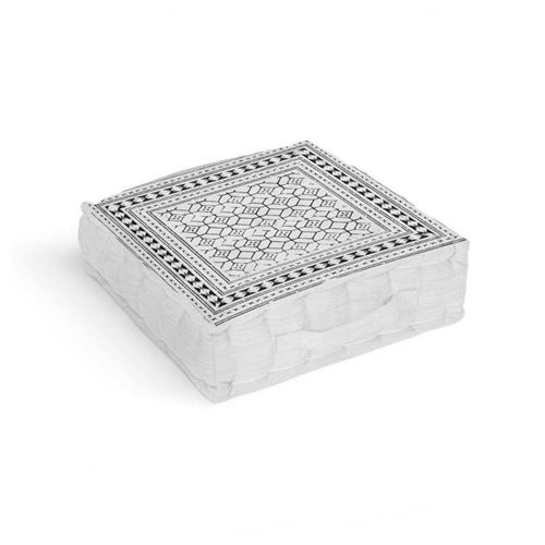 Coussin tapissier en coton 40x40x8 cm LIMA BLANC