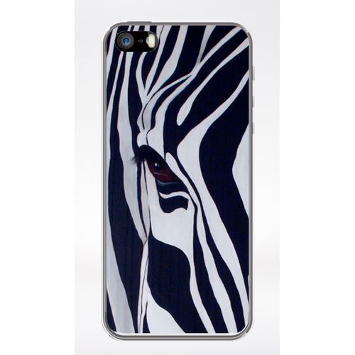 Coque Motif Zebre Noir Et Blanc Compatible Iphone 5 Transparent