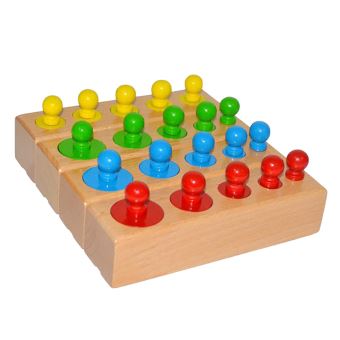 Famille Montessori Cylindre Prise en bois pack d'apprentissage éducation Jouet Pealer2154 - 1