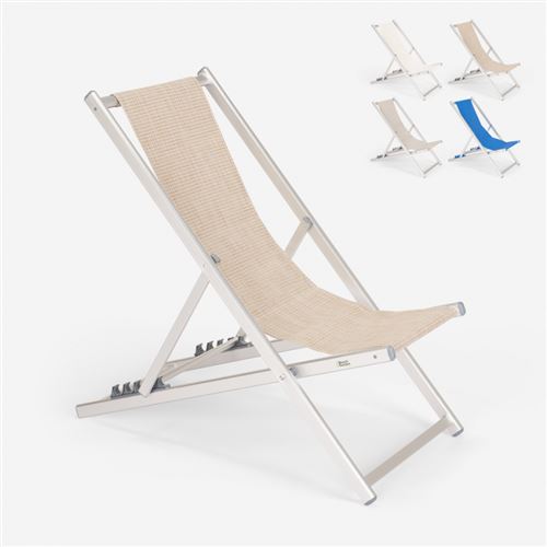 Chaise longue de plage pliable et réglable en aluminium Riccione Gold