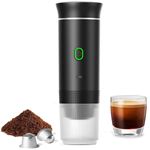 Cafetière de voyage - Mini portable - Auto-chauffante - USB rechargeable - Espresso poudre & capsules