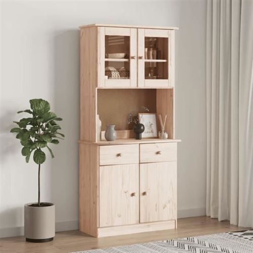 Non Communiqué Marron Vidaxl Buffet Alta 77X35x165 Cm Bois Massif De Pin 3187773