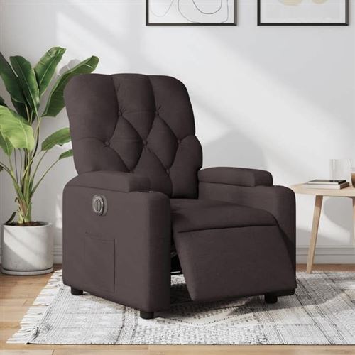 Non Communiqué Marron Vidaxl Fauteuil Réglable Électrique Tissu Foncé