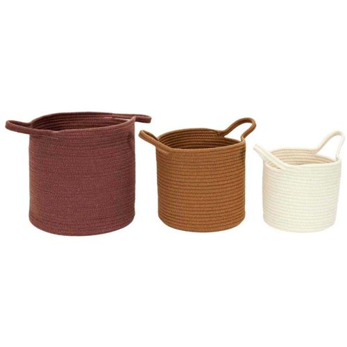 Non Communiqué Multicolore Panier En Coton Nature (Lot De 3)