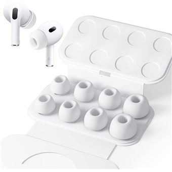Lot De 8 Paires D'embouts Silicone Pour AirPods Pro Et Pro 2 - 4 Tailles (XS/S/M/L) En Noir Et Blanc - Confort, Maintien Et Qualité Sonore Optimisés