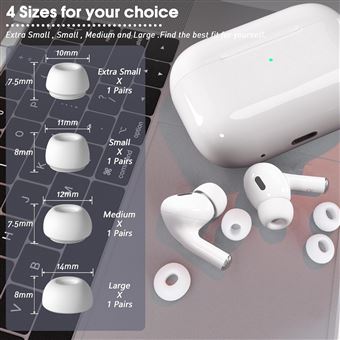 6 Paires] Delidigi Embouts pour Airpods Pro/Airpods Pro 2 avec Trou de