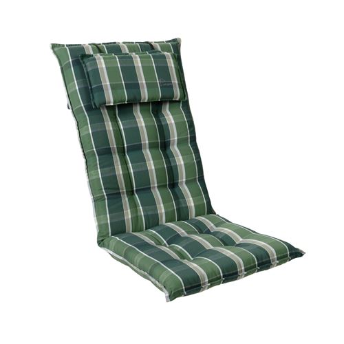 Coussin de chaise de jardin -Blumfeldt Sylt -120 x 50 x9 cm -1 pièce -Vert / Gris