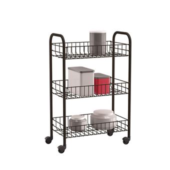 Metaltex Chariot de cuisine avec 3 paniers Siena Noir - 1