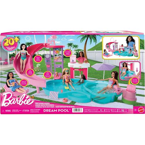 Non Communiqué Barbie - Coffret Piscine De Rêve Avec 6 Espaces De Jeu