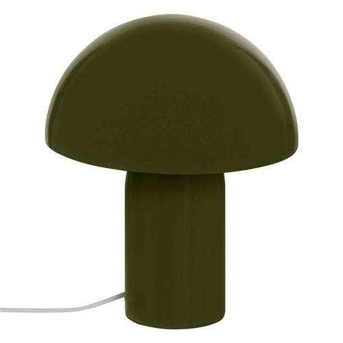 Non Communiqué Vert Lampe Champignon H24,5 Cm Lito Métal Kaki Atmosphera