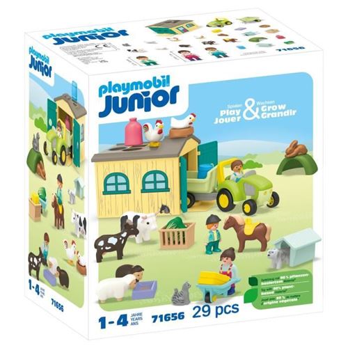 Playmobil Junior - 71656 - Ferme Tracteur Et Animaux