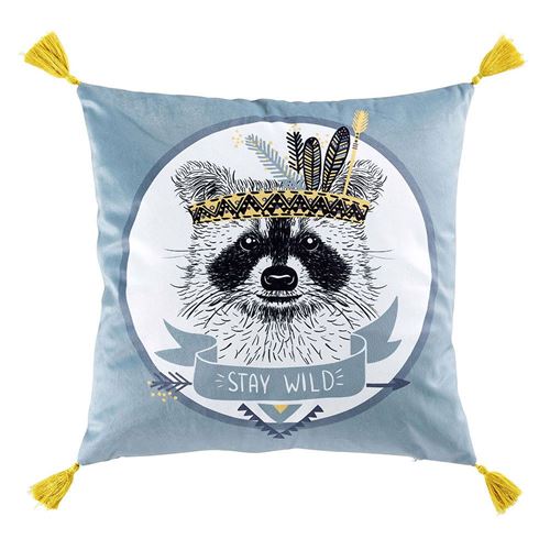 Non Communiqué Bleu Coussin Déco Filou