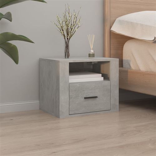 VIDAXL - Table de chevet murale - 50x36x40 cm - Gris - Image 3