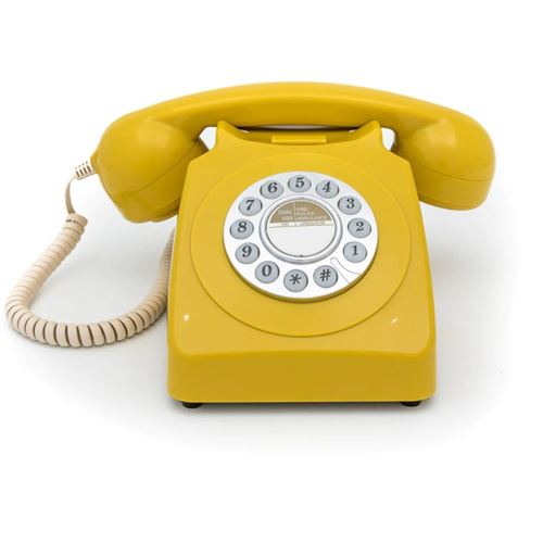 Gpo 746 push jaune - téléphone fixe rétro bouton poussoir
