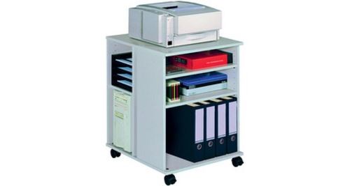 Non Communiqué Gris/Noir Durable Durable Desserte De Bureau "74/59" Ouvert, 6 Étagères,