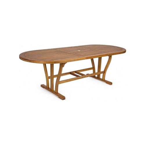 Table extensible Noemi en bois mélaminé ovale 180/240x100 cm