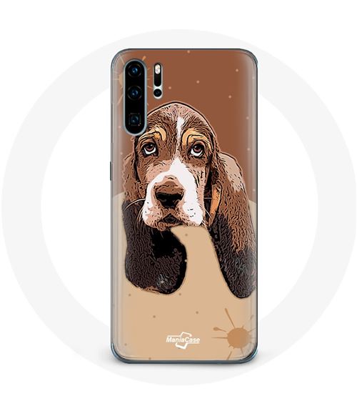 Coque pour Huawei P30 Basset Hound chien visage Maniacase