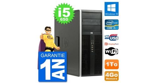 Pc tour hp 8100 elite intel core i5-650 ram 4go disque dur 1to windows 10 wifi