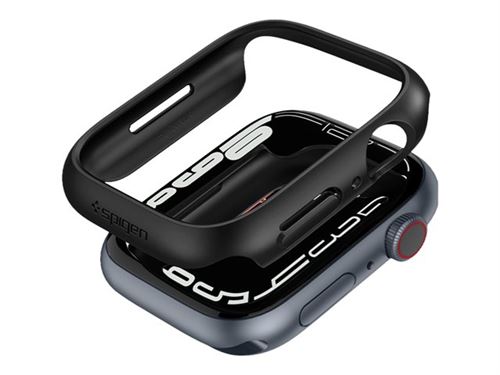 Spigen Thin Fit - Pare-chocs pour montre intelligente - polycarbonate - noir - pour Apple Watch (45 mm)