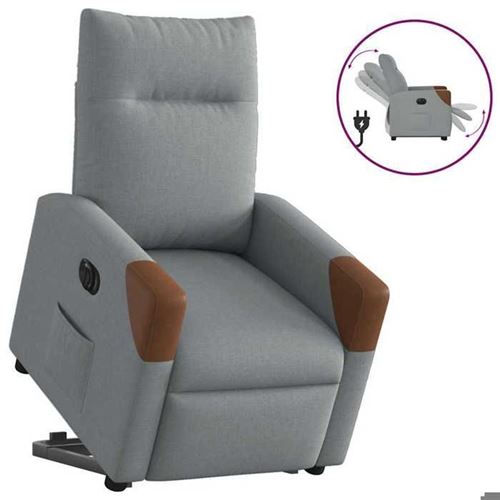 VIDAXL - Fauteuil de relaxation - Électrique - Gris clair - Image 2