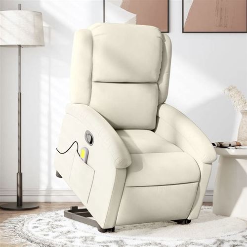 Non Communiqué Or Vidaxl Fauteuil De Massage, Relaxation Velours Crème