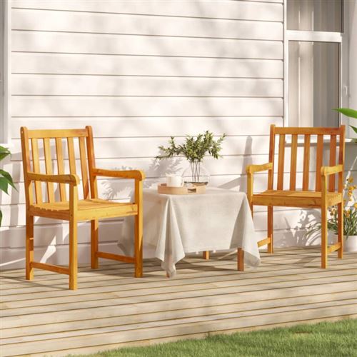 vidaXL - Lot de 2 chaises de jardin - Acacia - 90 cm - Image 2