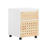 SoBuy Caisson de Bureau à Roulettes avec Tiroirs, Organisateur Blanc