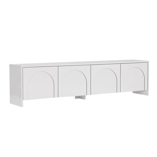 HANAH HOME Meuble TV en bois ""Aurelia"" - 180 x 32 x 45 cm - Blanc