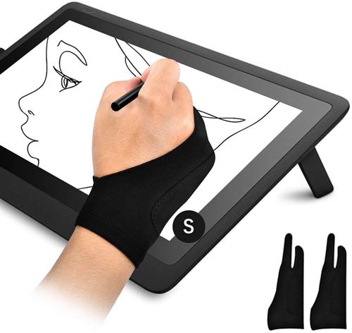 Lot de 2 Gants de Dessin pour Tablette Graphique OTraki - Anti-fouling - Tissu Élastique