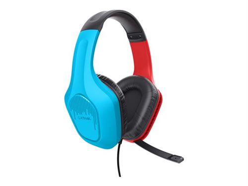 Trust GXT 416S Zirox Casque Gaming Léger pour Nintendo Switch avec Transducteurs 50 mm, Jack 3.5 mm, Câble de 1,2 m, Bleu/Rouge