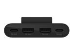 Belkin BOOST CHARGE - Bande de charge - 4 connecteurs de sortie (2 x USB, 2 x USB-C) - noir