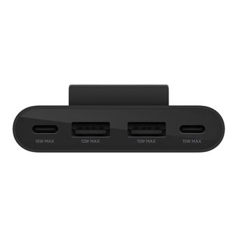 Belkin BOOST CHARGE - Bande de charge - 4 connecteurs de sortie (2 x USB, 2 x USB-C) - noir