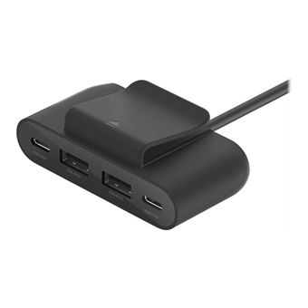 Belkin BOOST CHARGE - Bande de charge - 4 connecteurs de sortie (2 x USB, 2 x USB-C) - noir