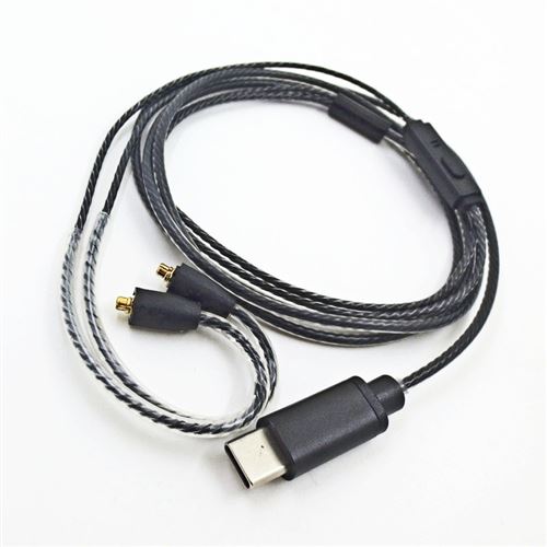 Câble MMCX Type-c audio pour casque WESTONE UM PRO10 PRO20 PRO30 PRO50 Noir