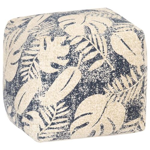 vidaXL Pouf Design imprimé Beige et noir 45x45x45 cm Coton