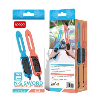 Accessoire compatible Switch 2 – Sabres lumineux de sport ipega – Manettes Joy-Con – Jeu interactif, prise légère – Orange et Bleu - 1