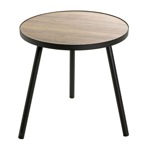Generique Noir Table D'appoint Design "Qanaq" 52Cm & Chêne - Image 3