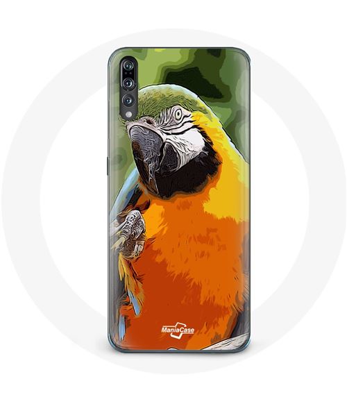 Coque pour Huawei P20 Aras Perroquet Orange vert Maniacase