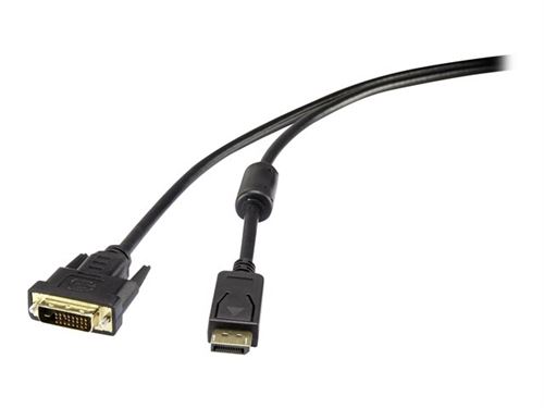 Renkforce - Câble adaptateur - liaison double - DisplayPort (P) pour DVI-D (P) - DisplayPort 1.2 - 1.8 m - noir