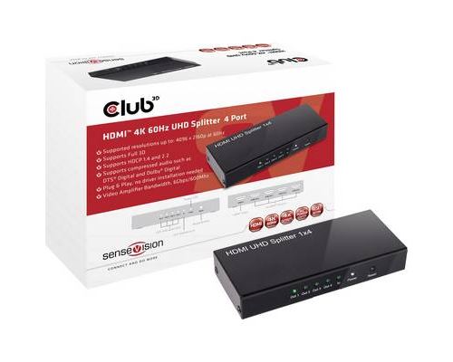 Non Communiqué Noir Club 3D Sensevision Csv-1380 - Répartiteur Vidéo/Audio - 4 X Hdmi
