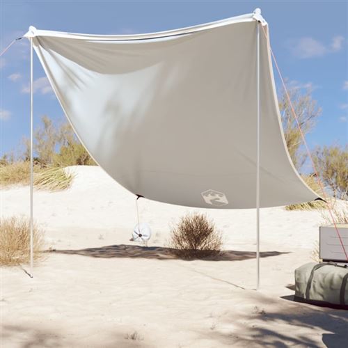 VidaXL Stranddach 214x236 cm mit Sandsäcken, grau