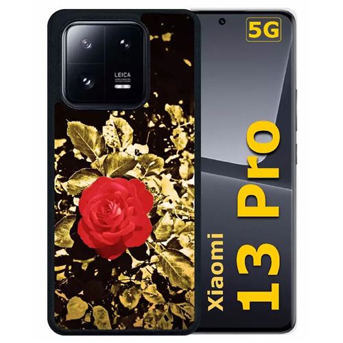 Housse iPhone 13 Pro Max Feuilles Vertes et Roses