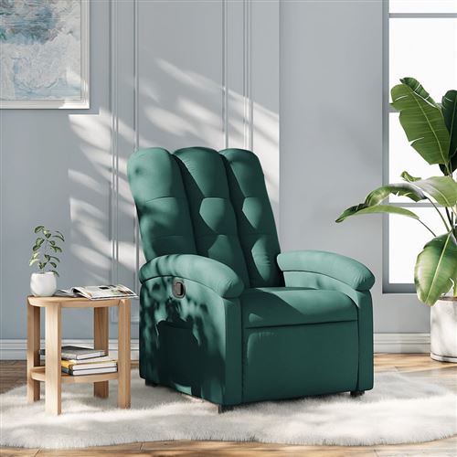 vidaXL Fauteuil réglable tissu vert foncé