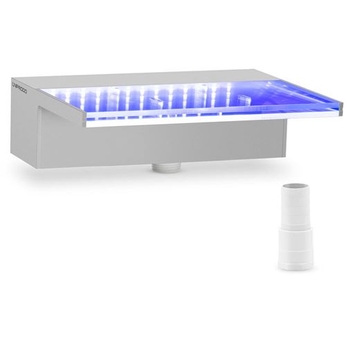Uniprodo Fontaine de piscine - 30 cm - Éclairage LED - Bleu / Blanc - Grande lame d'eau