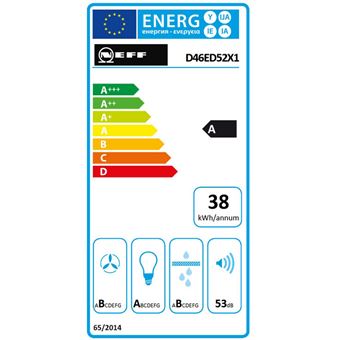 hotte télescopique 60cm 399m³/h argent métallisé - d46ed52x1