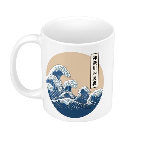 Mug céramique Hokusai grandes vagues japon
