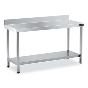 Table de Travail en Inox avec Dosseret et Etagère Gamme 800   Distform - 1