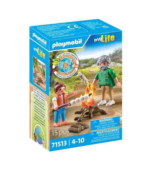 Playmobil My Life 71513 Grand père petite fille et feu de camp